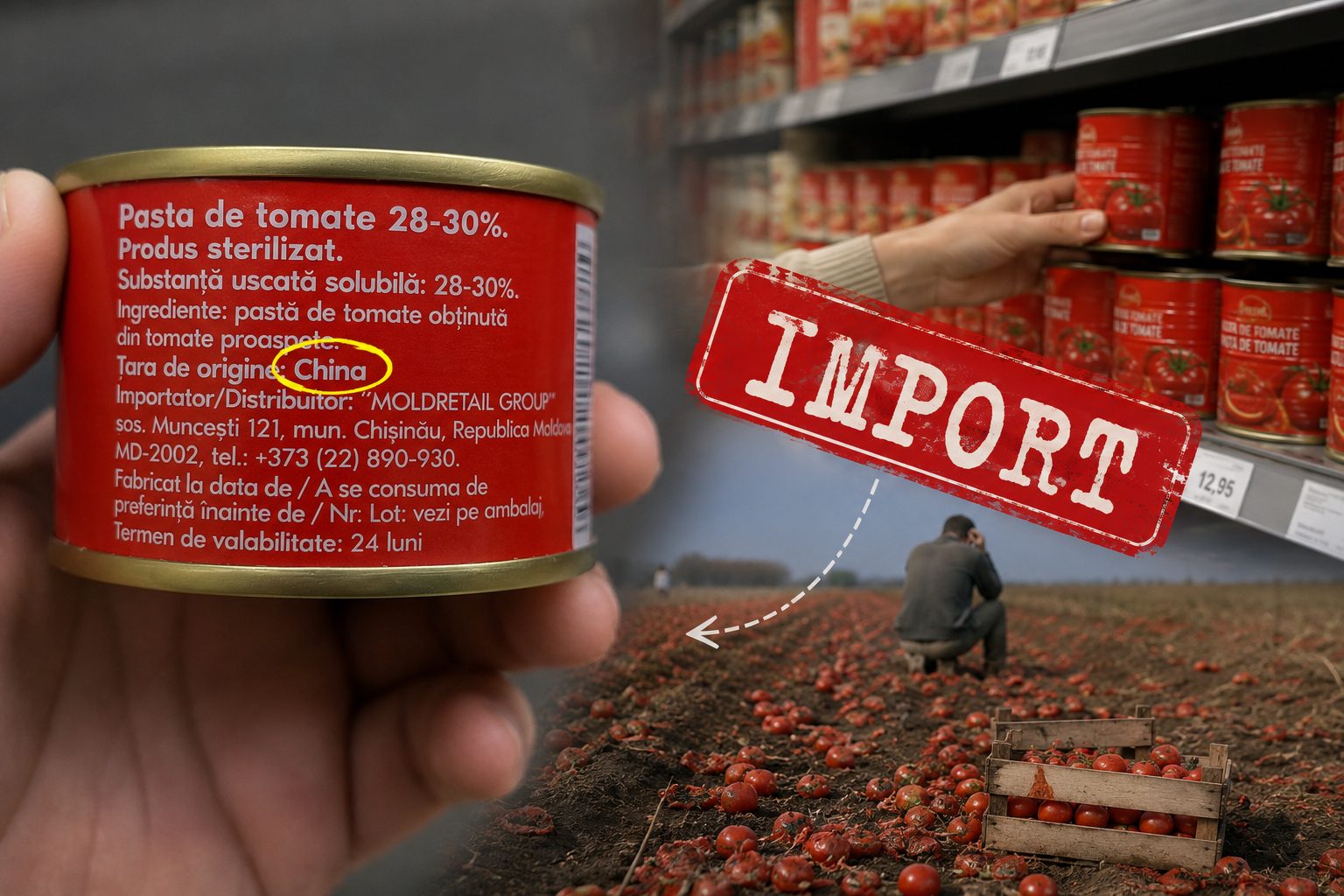 Patriotism doar în discursuri: Republica Moldova importă până și pastă de tomate din China