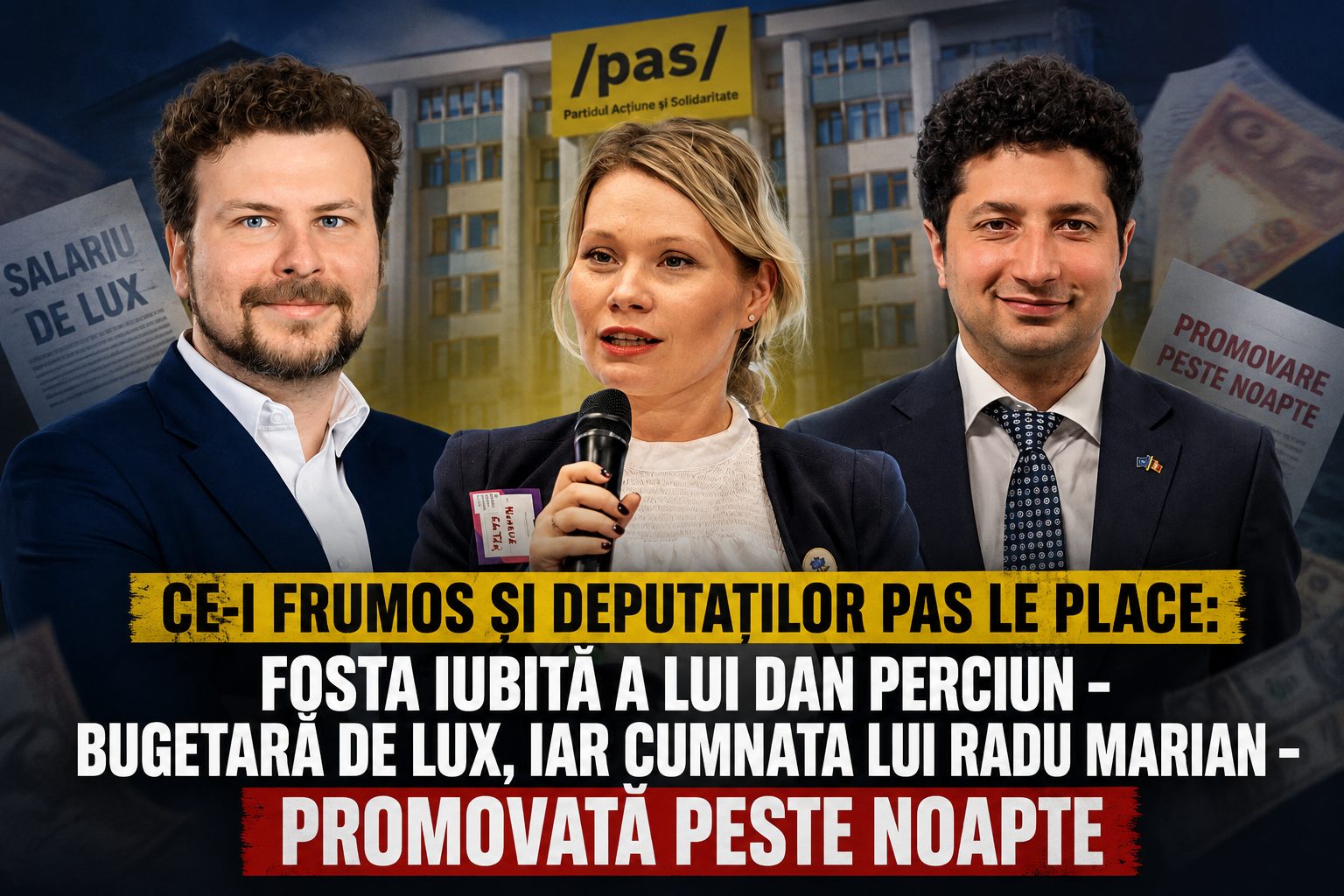 Ce-i frumos şi deputaţilor PAS le place: Fosta iubită a lui Dan Perciun – bugetară de lux, iar cumnata lui Radu Marian – promovată peste noapte