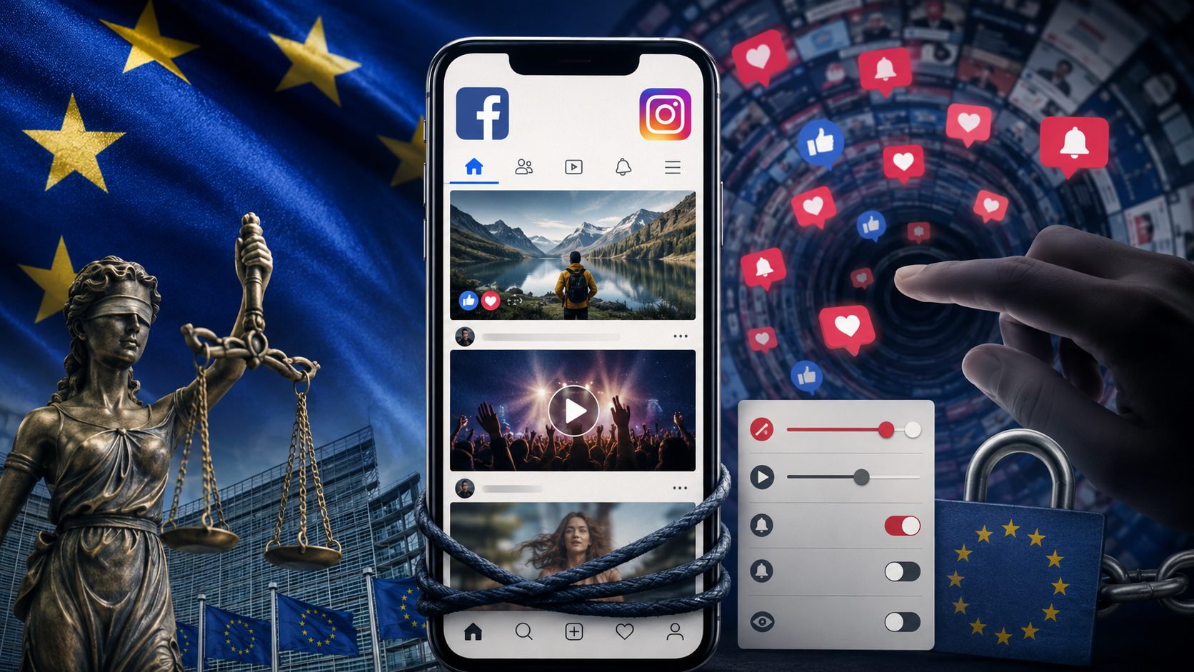 Facebook și Instagram ar putea fi modificate în Europa din cauza funcțiilor care creează dependență