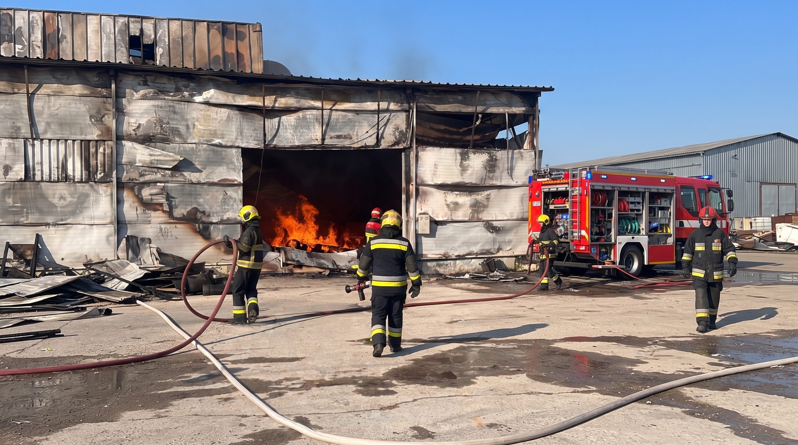 Крупный пожар на улице Узинелор: с огнем борются 82 пожарных