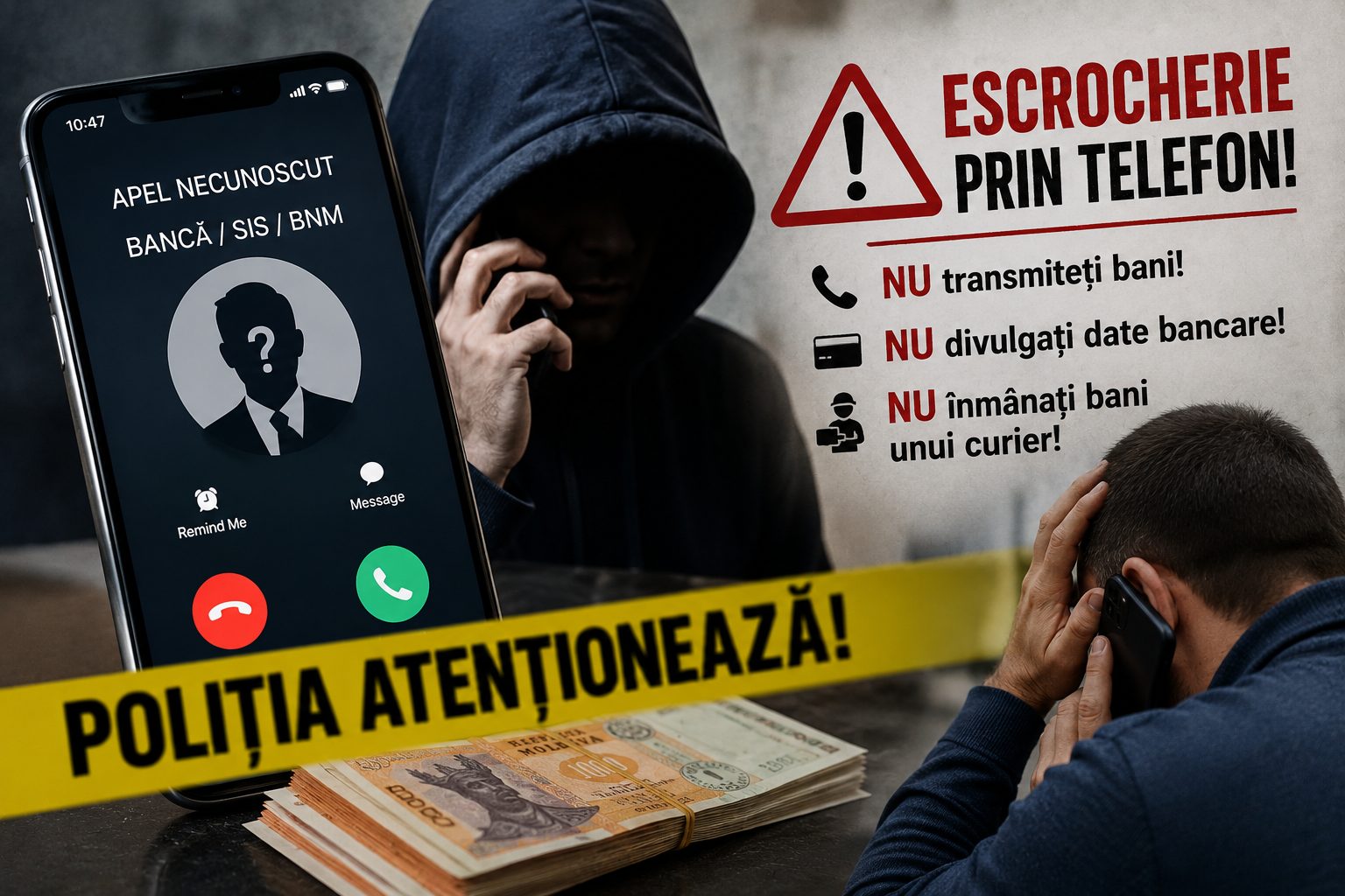 Escrocii continuă să facă victime. Două persoane au pierdut 195.000 de lei după apeluri telefonice false