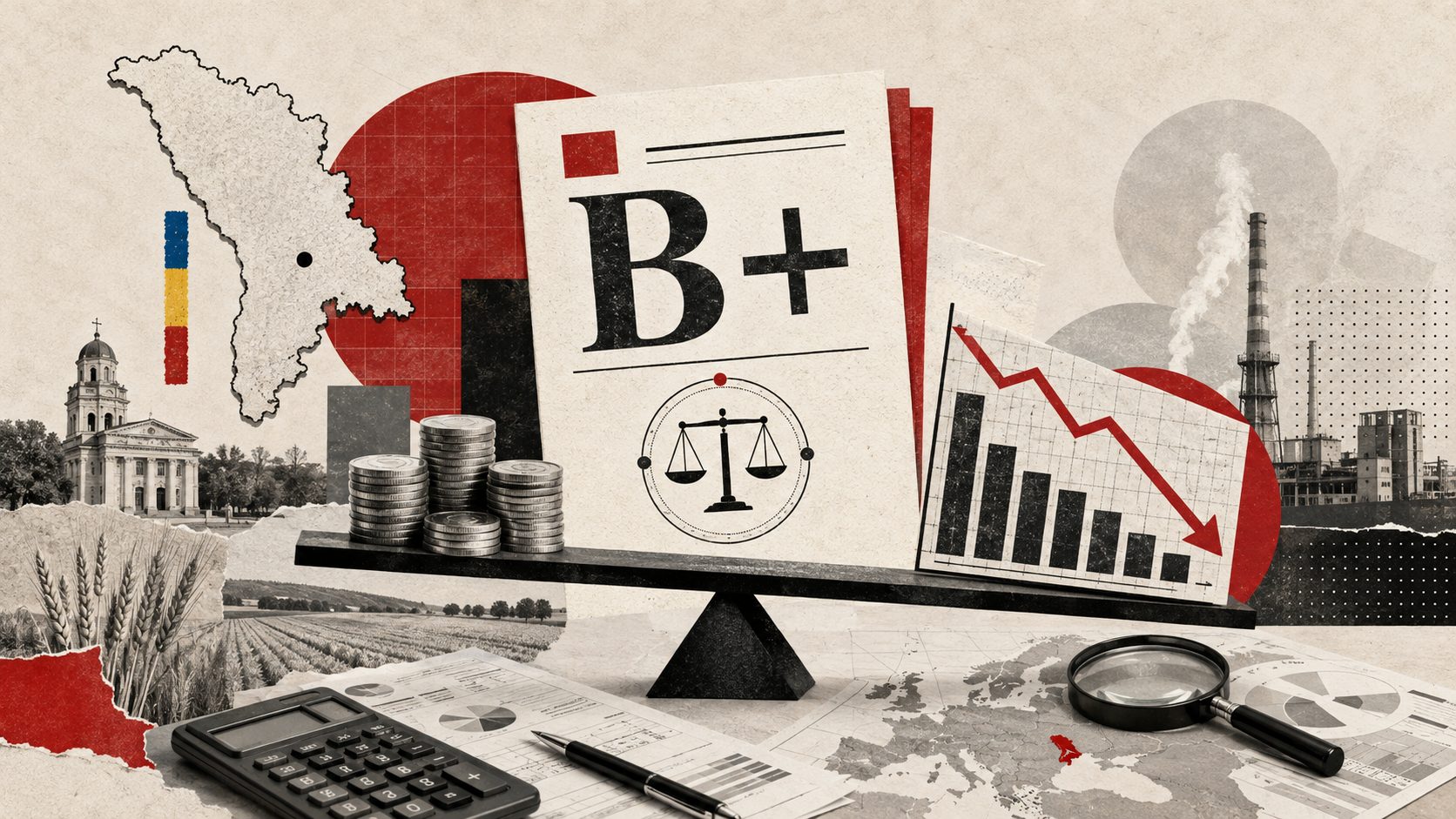 Fitch a confirmat ratingul Republicii Moldova la nivelul „B+”, dar a înrăutățit prognoza de creștere economică