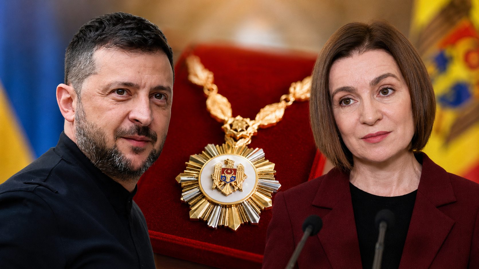Maia Sandu l-a decorat pe Volodimir Zelenski cu „Ordinul Republicii”