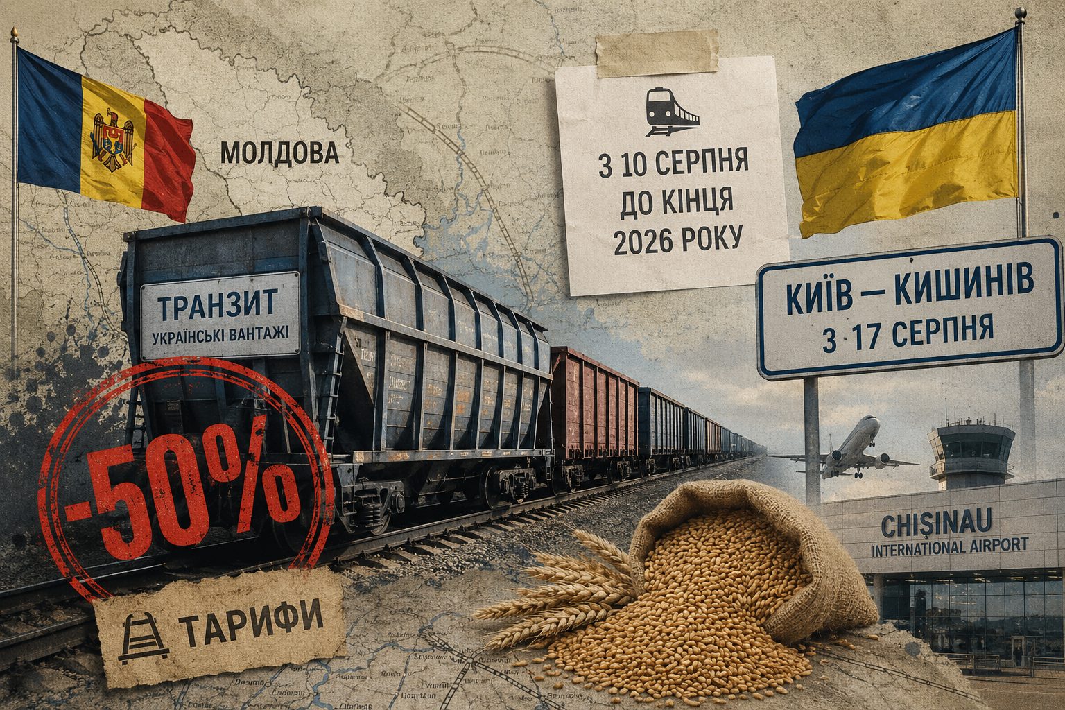 Moldova reduce cu 50% tarifele pentru tranzitul feroviar al mărfurilor ucrainene. Acordul, valabil până la sfârșitul anului