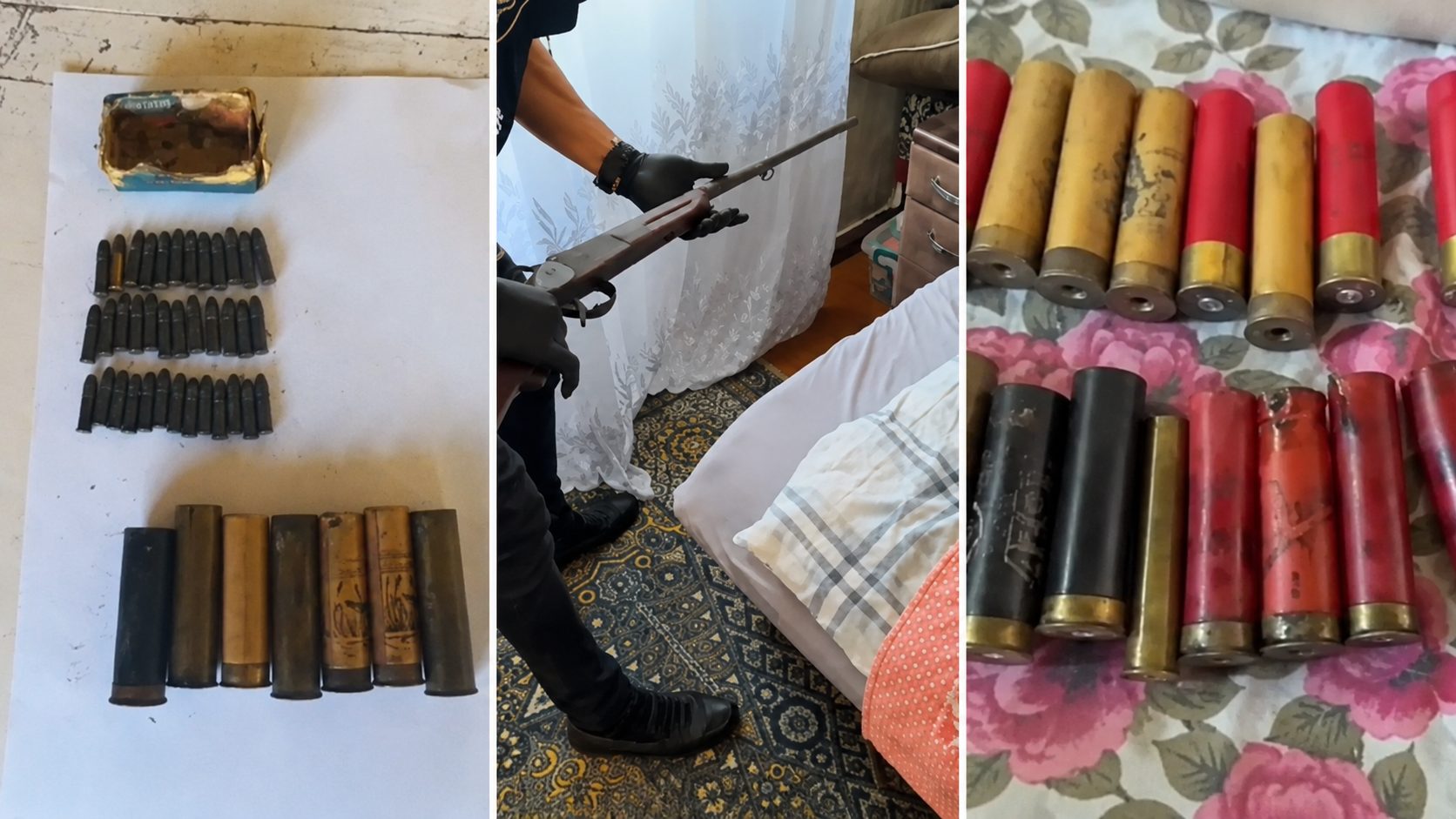 Percheziții la Drochia: arme și sute de cartușe, ridicate de polițiști