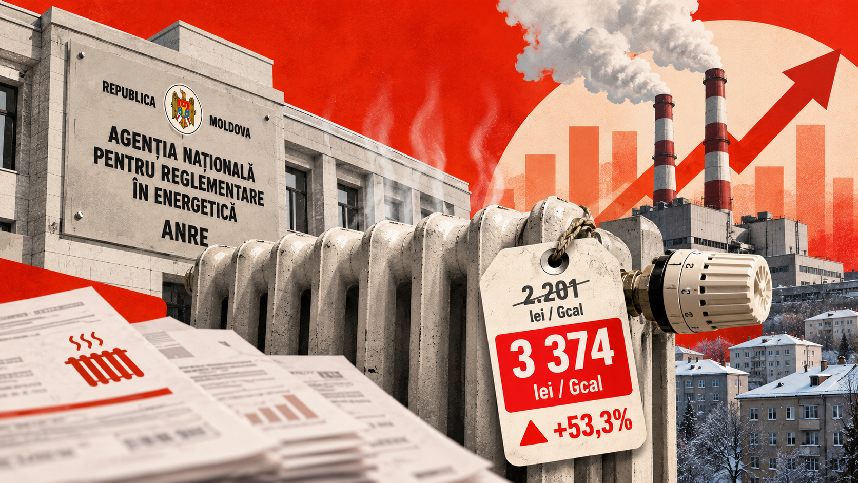 Отопление подорожает на 62% и 53%: НАРЭ утвердило новые тарифы для Termoelectrica и CET-Nord