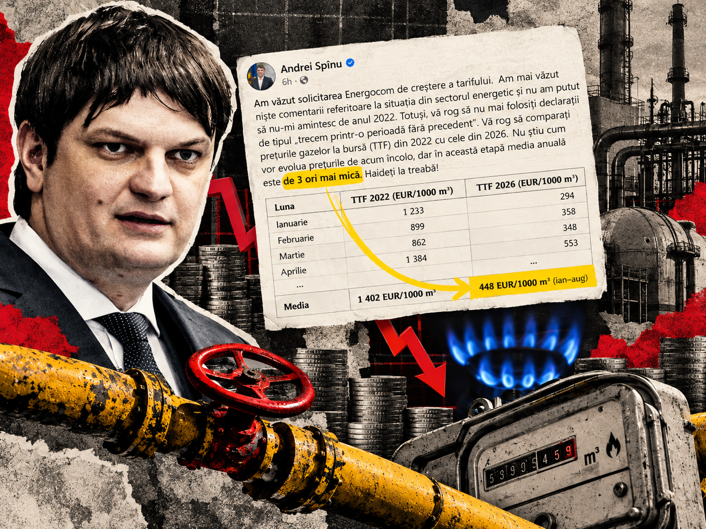 «Сейчас воруют в три раза больше». «Неожиданный» пост Андрея Спыну о тарифе на газ и реакция Василе Костюка