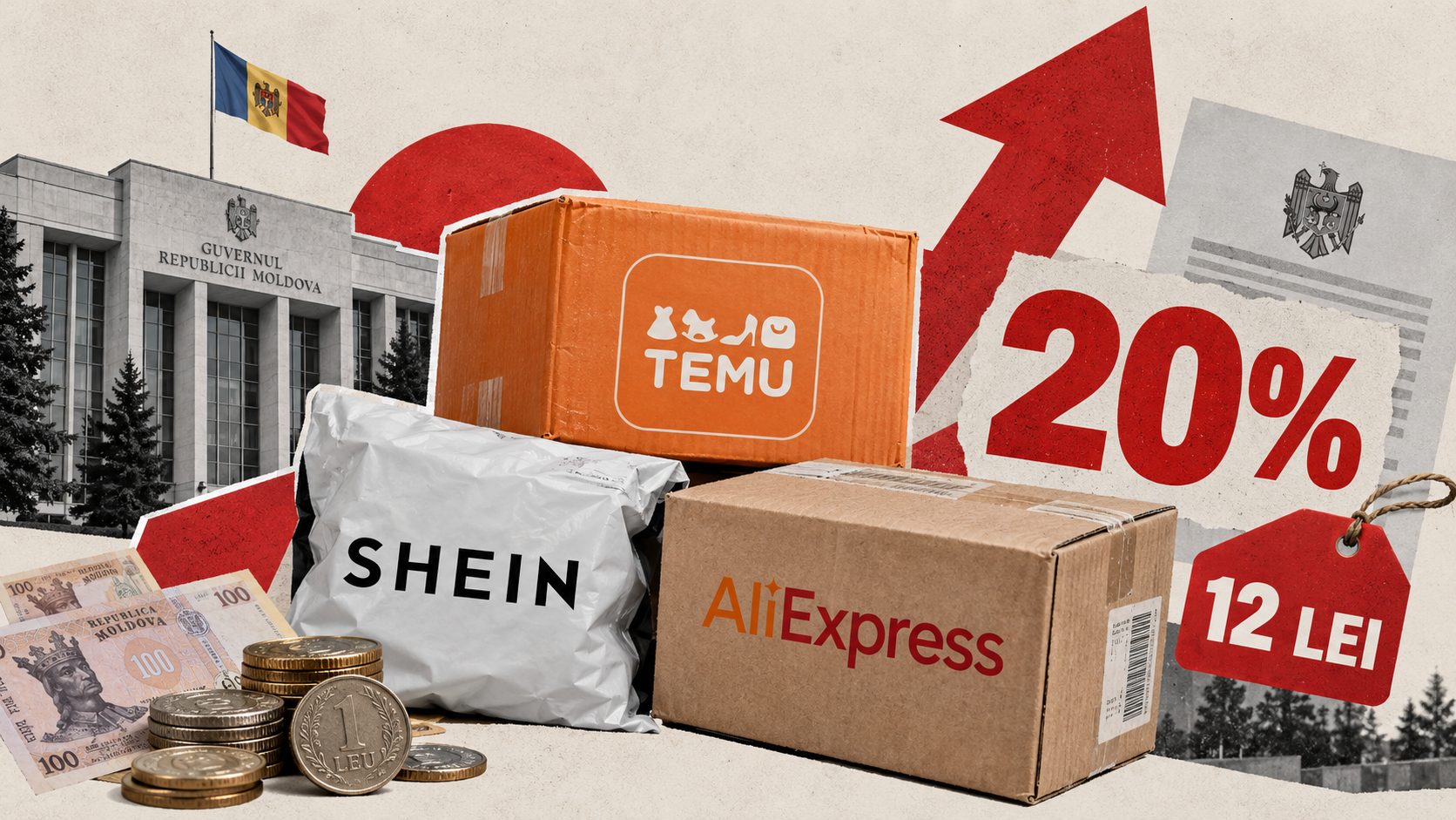Посылки с Temu, Shein и AliExpress подорожают: правительство одобрило НДС 20% и сбор 12 леев